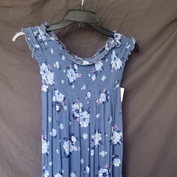 3/$33 So dress floral print off the shoulder smocked top boho long casual XS jr - Picture 9 of 17